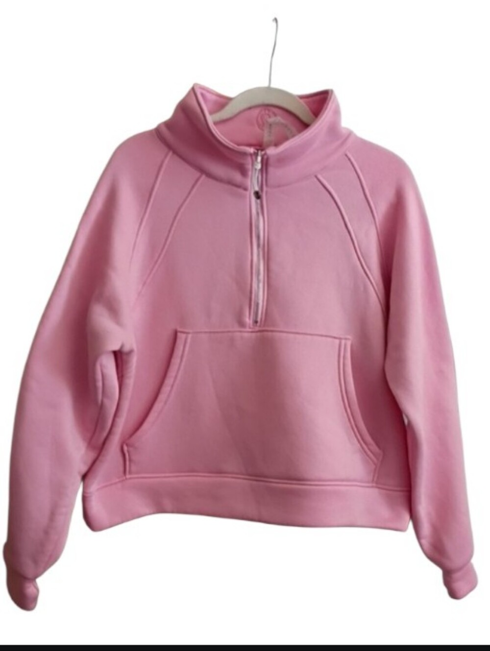 Lululemon Funnel-Neck Half-Zip Oversized Pink Tide Sweatshirt sz 6